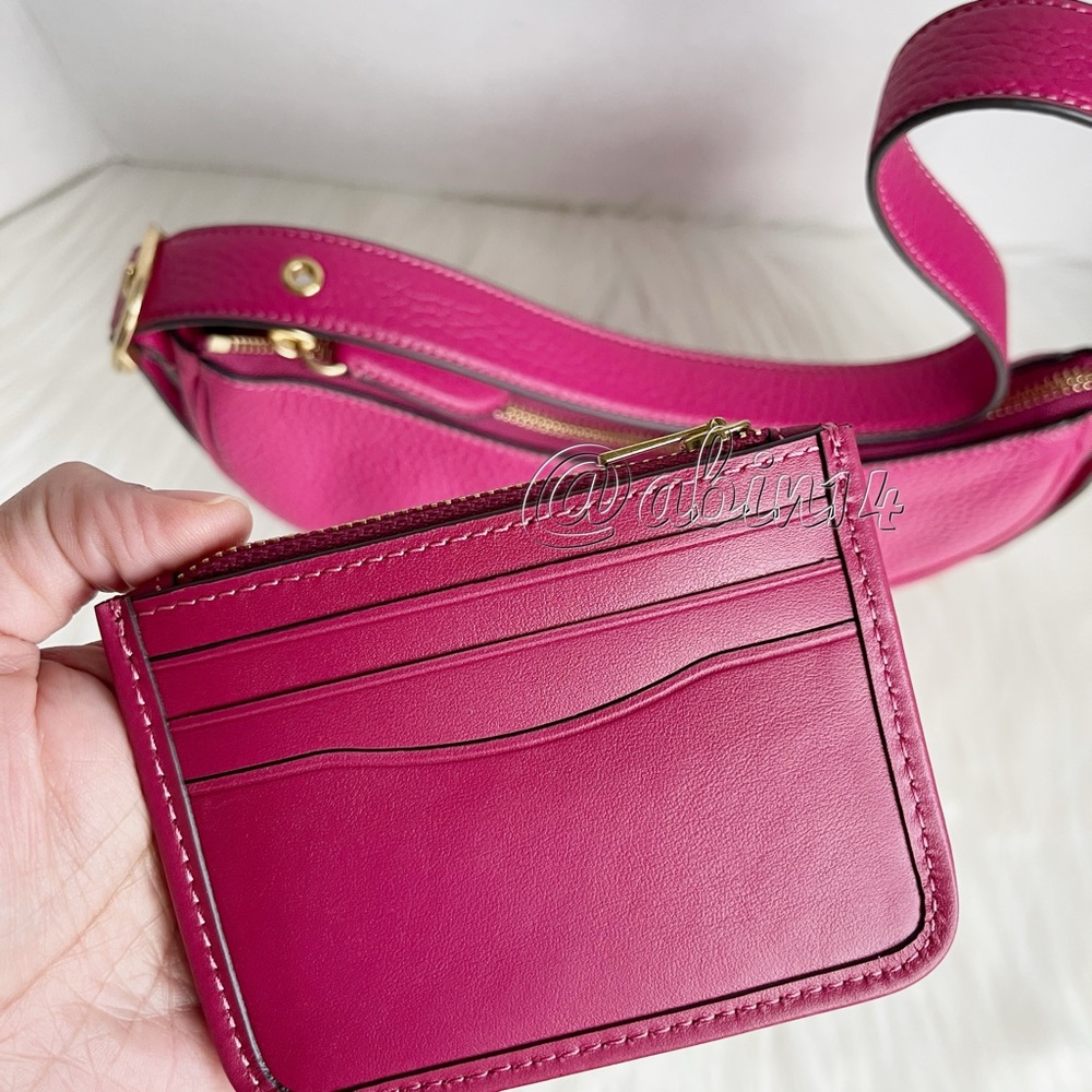 NWT Coach Leather Bag Set Luna Shoulder Bag with Leather Card Case Wallet Holder - Picture 3 of 10